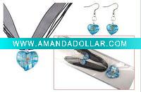 Wholesale Murano Style Glass Necklace And Earrings Jewelry Set