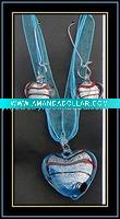 Wholesale Lampwork Glass Pendant and Earrings Set