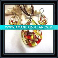 Wholesale Murano Glass Necklace and Earrings Set