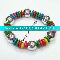 Wood Bracelet, color dyed, 3x10mm,14mm, Length:4.1 Inch, Sold by Bag
