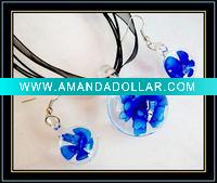 Wholesale fashion glass jewelry set
