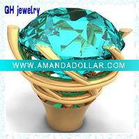 Wholesale Round shaped green Fancy cz