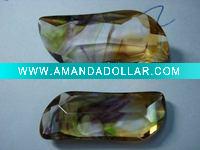 Colorful glass leaf shaped gemstone
