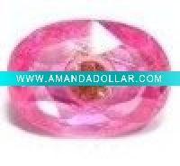 beautiful pink oval shaped cz gemstone