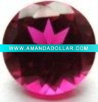 round shaped red zirconia gems