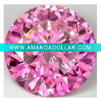 Wholesale Pink Round Synthetic Stones CZ Cubic Zirconia