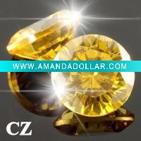 Wholesale Gold Round cubic zirconia