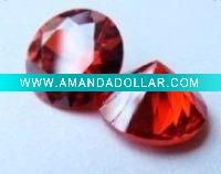 Wholesale Garnet Round Synthetic Gemstone Cubic Zirconia