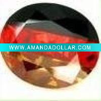 Oval shaped multi-color cz