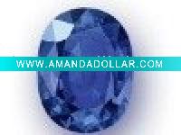blue oval shaped cubic zirconia gemstone