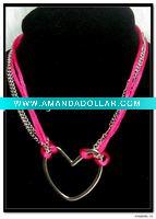 Wholesale snnl-1024 heart necklace with colorful string