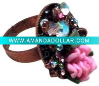 CMY-HuiMei R24261598 Fashion Polymer Clay Flower Ring
