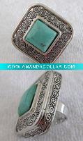 ANTIQUIE SILVER RINGS WITH TURQUOISE STONES