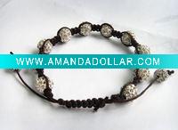 Newest crystal ball Shamballa bracelets/necklace hand knitted adjustable