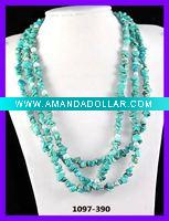 3 lines multi shape fashion stone beads necklace jewelry 1097-390