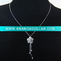 Wholesale fllowers alloy necklace with chains