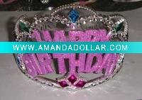 Wholesale Fashion plated party plastic tiara/ flashing princess crown