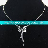 Wholesale butterfly alloy necklace with chains