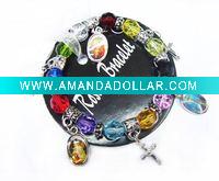Wholesale Religions plastic bracelets, Jesus holy rosary bracelets