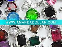 Wholesale wholesale mixed lots rings Fashion Jewelry,cz crystal metal alloy with platinum plated ring