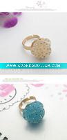 Wholesale fashion design acrylic flower rhinestone finger ring