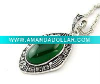 Wholesale restro agate alloy necklace