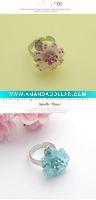 Wholesale fashionnew design alloy acrylic flower finger ring