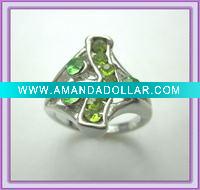 Wholesale triangle shape finger rings with rhinestone