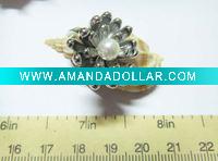 Wholesale alloy pearl finger ring
