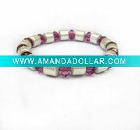 Wholesale Black/white Magnetic hematite bracelets / bangles, colorful plastic beads bracelets, Fashion healthy jewelry