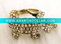 Wholesale Rhodium plated alloy rings and recovered with light yellow