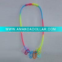 multi colored multi shapes silicone necklace