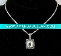 Wholesale restro agate alloy necklace