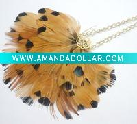 Wholesale 2011 Feather pendant necklace with newest design Fashion jewelry products