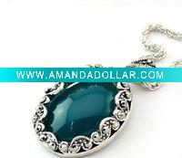 restro agate alloy necklace