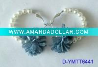 Wholesale Fashion Pearl earring with Chiffon Flower