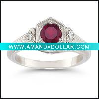 Wholesale Fashion silver rings with rhinestone,jewelry factory