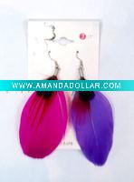 beautiful natural feather earrings