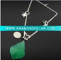 Wholesale fashion chain necklace with plastic pendant,plastic beads,alloy charms
