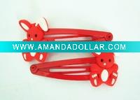 Cheap red pvc hair clip for rabbit