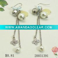 Wholesale Silver Earring with Rhombus Pendant