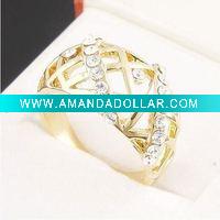 Wholesale hot sale elegant diamond gold rings