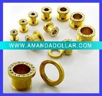 Wholesale Stainless Steel Flesh Funnel,Gold Anodized