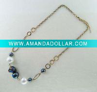 Wholesale Hot sales Fashion acrylic beaded gold necklace