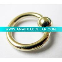 Wholesale 14K gold plated BCR,(titanium plated body piercing jewelry)