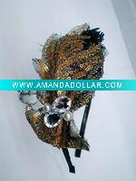 Wholesale fashion wing rhinestone & pearl headband