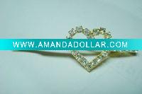 Wholesale Charming Plain Decent Hart-Shape Rhinestone Hair Pins