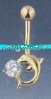 Wholesale gold dolphin belly rings