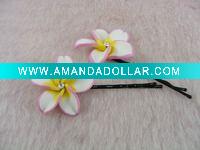 polymer clay flower hair clip