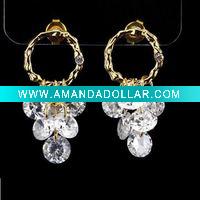 Wholesale Fashion crystal earrings,gold earrings,crystal jewellery